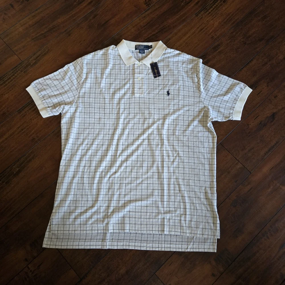 Polo Ralph Lauren Men's Vintage Check Short Sleeves Polo Classic Shirt Size XXL - Picture 3 of 6